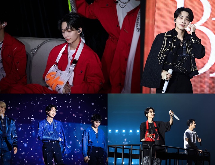 Cedera, Jeonghan SEVENTEEN Tetap Bergaya Pakai Arm Sling Gips Warna-Warni di Konser \'Be The Sun\'