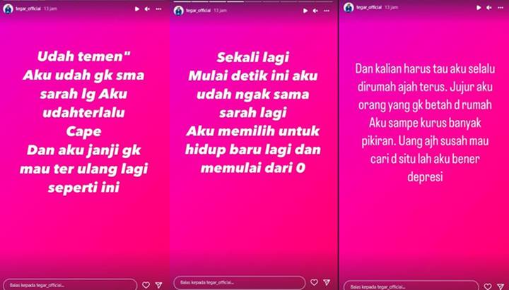 Biasa Mesra, Tegar Septian Mendadak Ngaku Kini Pisah dengan Istri