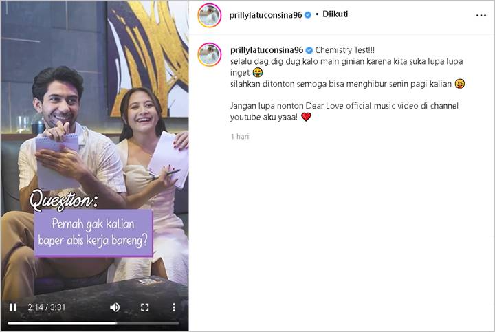 Prilly Latuconsina dan Reza Rahadian Baru Tahu Ternyata Pernah Saling Baper, Penyebabnya Sama?