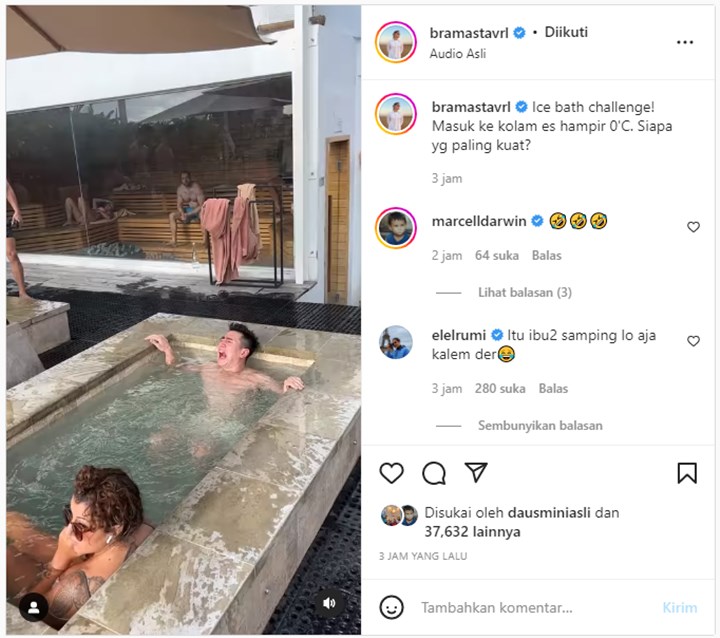 Verrell Bramasta Tak Kuat Saat Lakukan Ice Bath Challenge, Diledek Kalah dengan Ibu-ibu