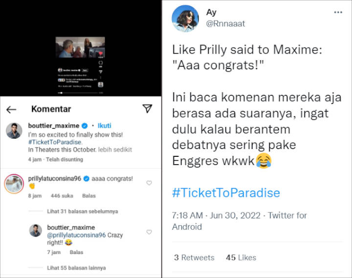 Prilly Latuconsina Langsung Trending Cuma Gara-gara Komen di Postingan Maxime Bouttier