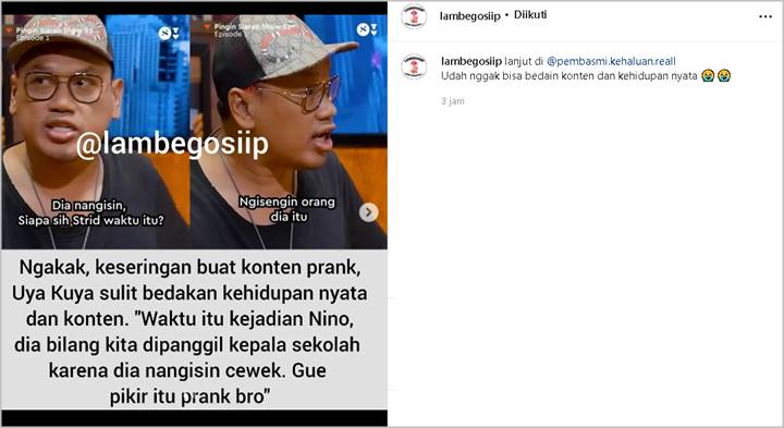 Plot Twist! Uya Kuya Dandan Nyentrik untuk Temui Kepala Sekolah Nino, Dikira Prank Ternyata Beneran