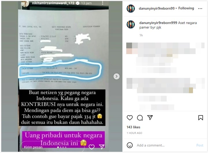 Nikita Mirzani Pamer Bayar Pajak Rp 334 Juta, Dibandingkan dengan Atta Halilintar-Raffi Ahmad