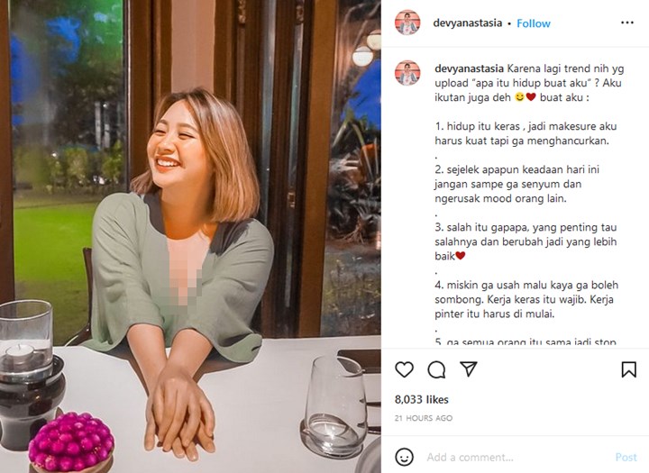 Diduga Punya Akun OnlyFans, Devy Anastasia MCI Sudah Beri Kode di Postingan Terakhir?