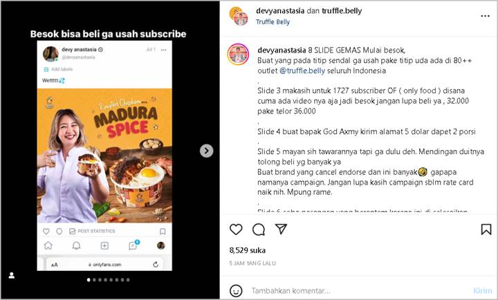 Kegocek! Devy Anastasia ‘MCI’ Akhirnya Bongkar Isi Konten di OnlyFans Bikin Auto ‘Mundur’