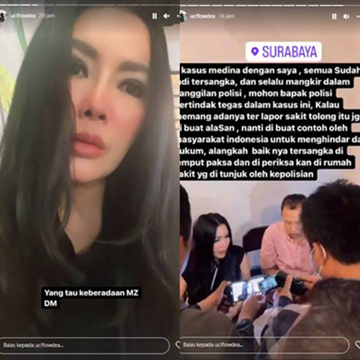 Cari Keberadaan Medina Zein, Uci Flowdea Beri Pesan Ini Ke Polisi