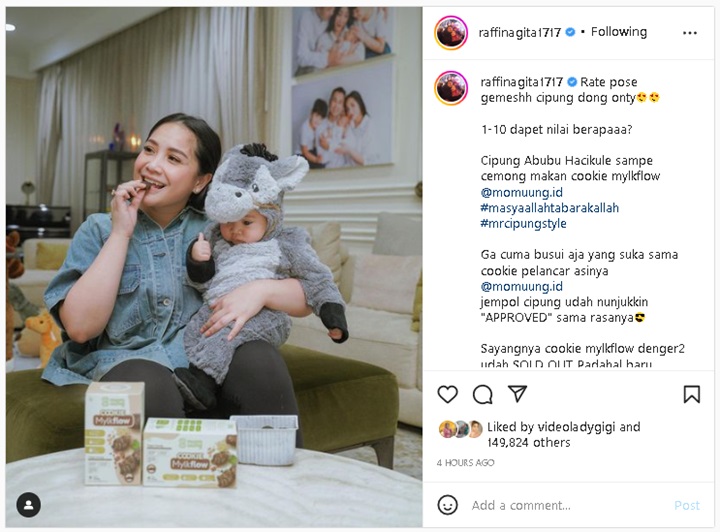 Pakai Kostum Keledai, Pose Rayyanza Saat Diajak Nagita Slavina Endorse Mood Banget