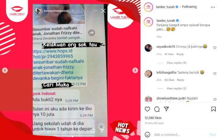 Paman Jonathan Frizzy Sindir Keras Pernyataan Dhena Devanka Soal Nafkah Anak-Anak, Unggah Bukti Ini