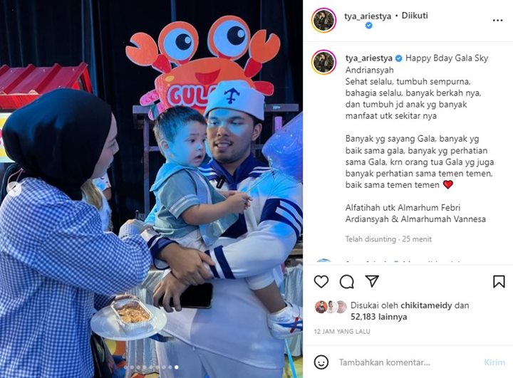 Tya Ariestya Kirim Doa Menyentuh, Potret Gala Sky di Pesta Ultah Picu Kenangan Ini