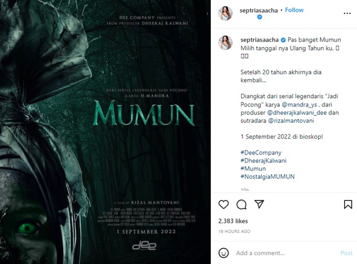 Acha Septriasa Rilis Poster Baru Film \'Mumun\', Siap Gentayangi Bioskop Mulai Tanggal Ini