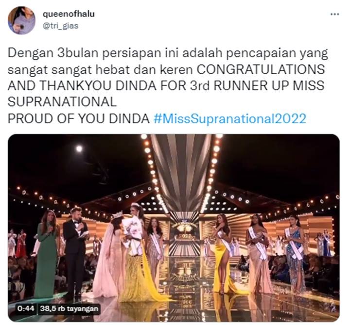Adinda Cresheilla Tuai Pujian Usai Jadi 3rd Runner Up Miss Supranational 2022, Ini Profil Lengkapnya