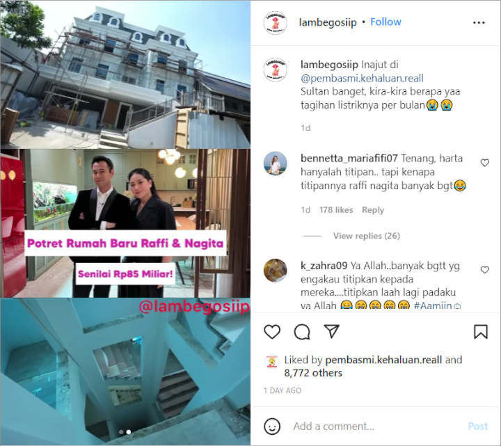 Uang Bulanan Nagita \'Kalah\' Dari Syahrini, Penampakan Rumah Baru 85 Miliar Kembali Bikin Melongo