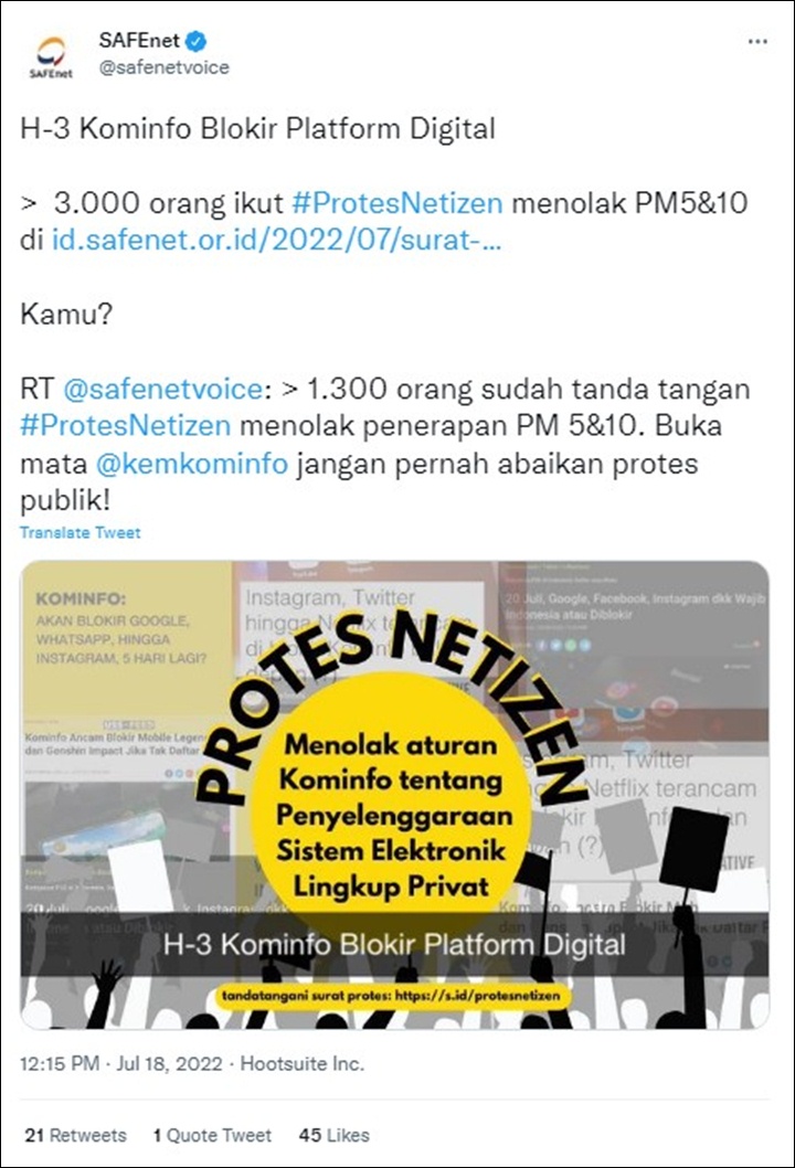 Protes Netizen