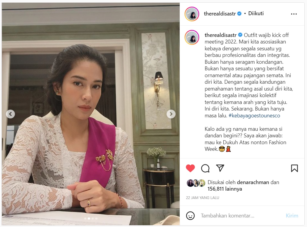 Dian Sastro Ajak Masyarakat Tampil Pakai Kebaya: Bukan Hanya Seragam Kondangan!