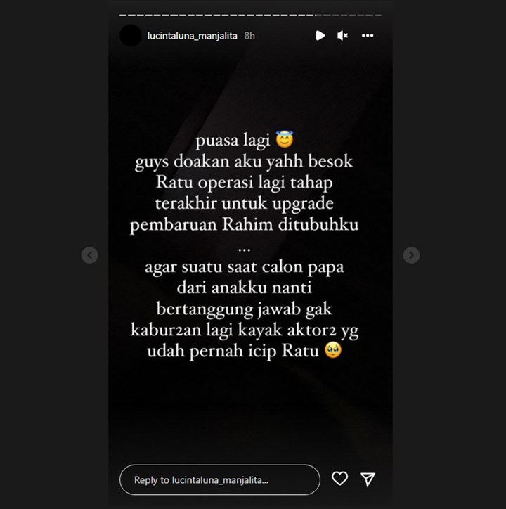 Lucinta Luna Ungkap Bakal Operasi Pembaruan Rahim, Sentil Aktor yang Pernah \'Tidur\' Dengannya