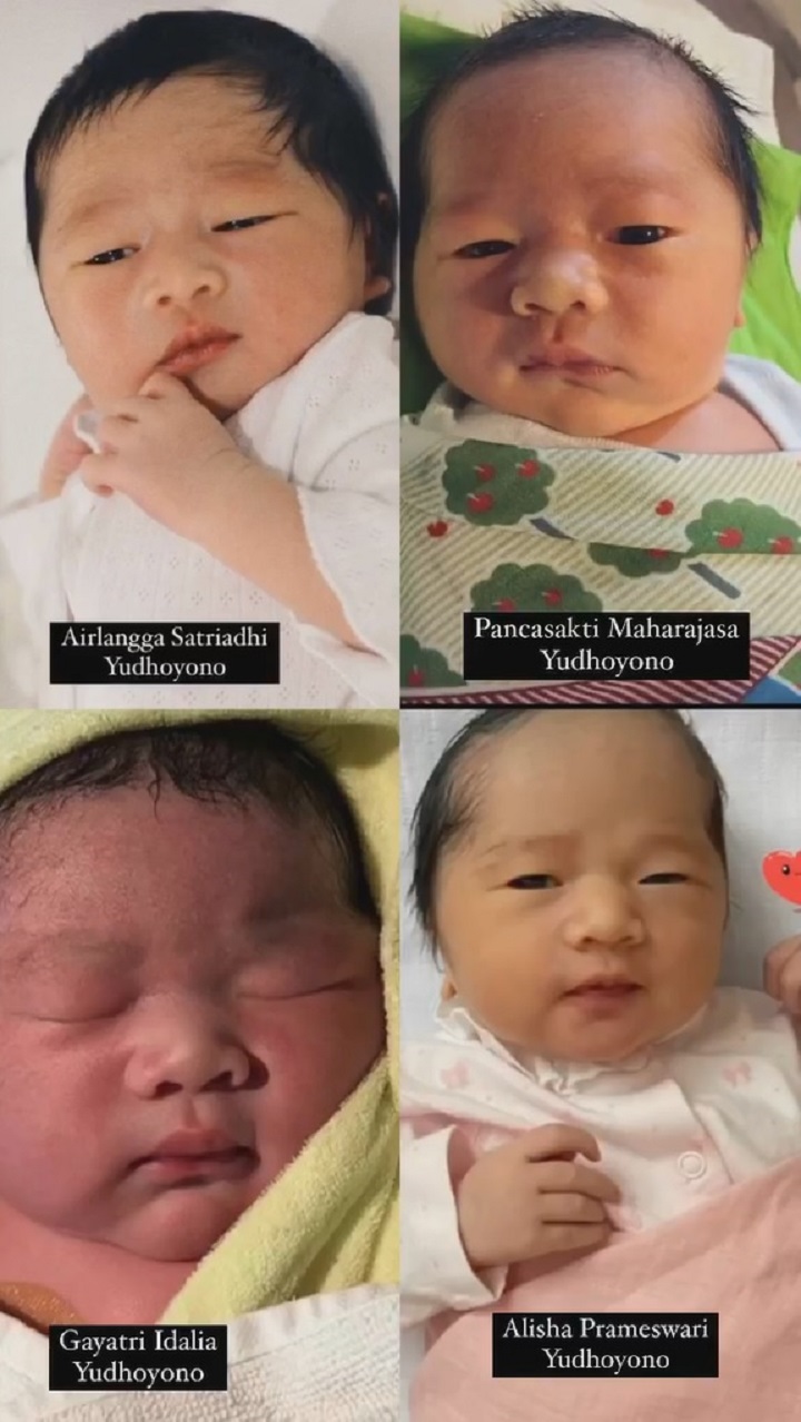 Perbandingan Foto Keempat Anak Saat Bayi