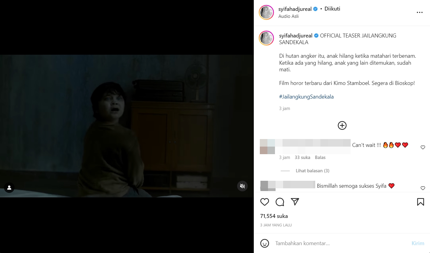 Syifa Hadju Bagikan Teaser Film \'Jailangkung Sandekala\', Penampakan di Akhir Sukses Bikin Kaget!
