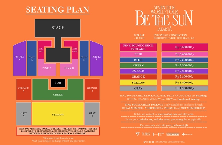 Seating Plan Konser SEVENTEEN \'Be The Sun\' Jakarta Dirilis, Tiket Termahal di Atas Rp 3 Juta!