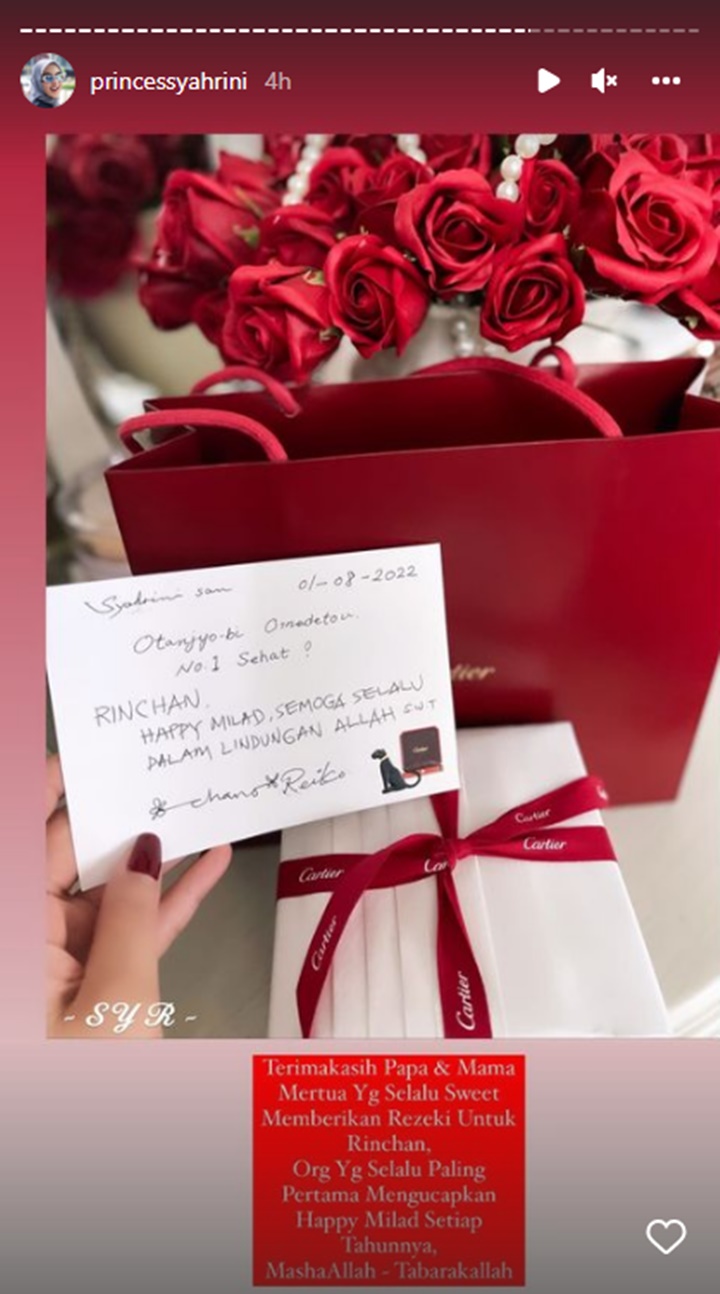 Syahrini Pamerkan Kado Ultah dari Ayah-Ibu Mertua, Panggilan Sayang Bikin Salfok