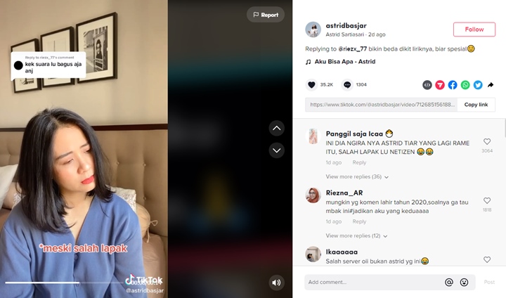 Dikira Astrid Tiar, Astrid Balas Begini Saat Disentil Tak Bisa Nyanyi