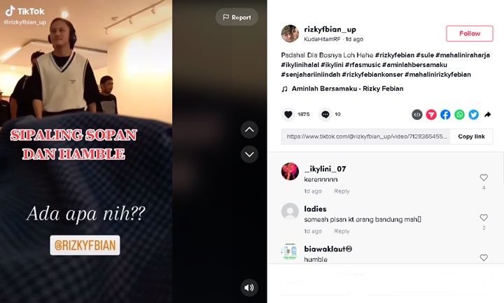 Viral Video Rizky Febian Saat Tegur Sapa dengan Karyawan, Attitude Jadi Perbincangan