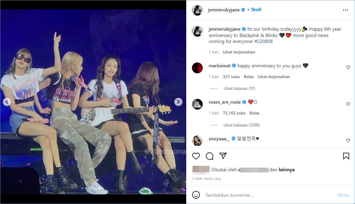 Jennie membagikan post diduga dari fans BTS