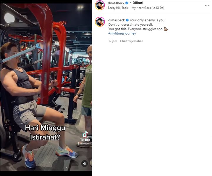 Dimas Beck Bagikan Fitness Journey Hingga Punya Badan Kekar, Transfomasi Bikin Kaget