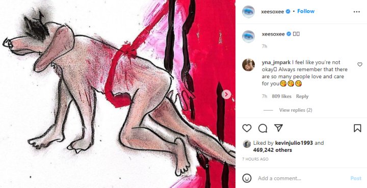 Kondisi Han So Hee Kembali Dikhawatirkan Gara-Gara Gambar Abstrak di Unggahan Baru