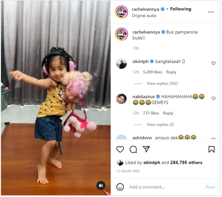Rachel Vennya Unggah Video Chava Ikut Tren \'Sikok Bagi Duo\' Versi Anak, Komentar Kesal Okin Disorot