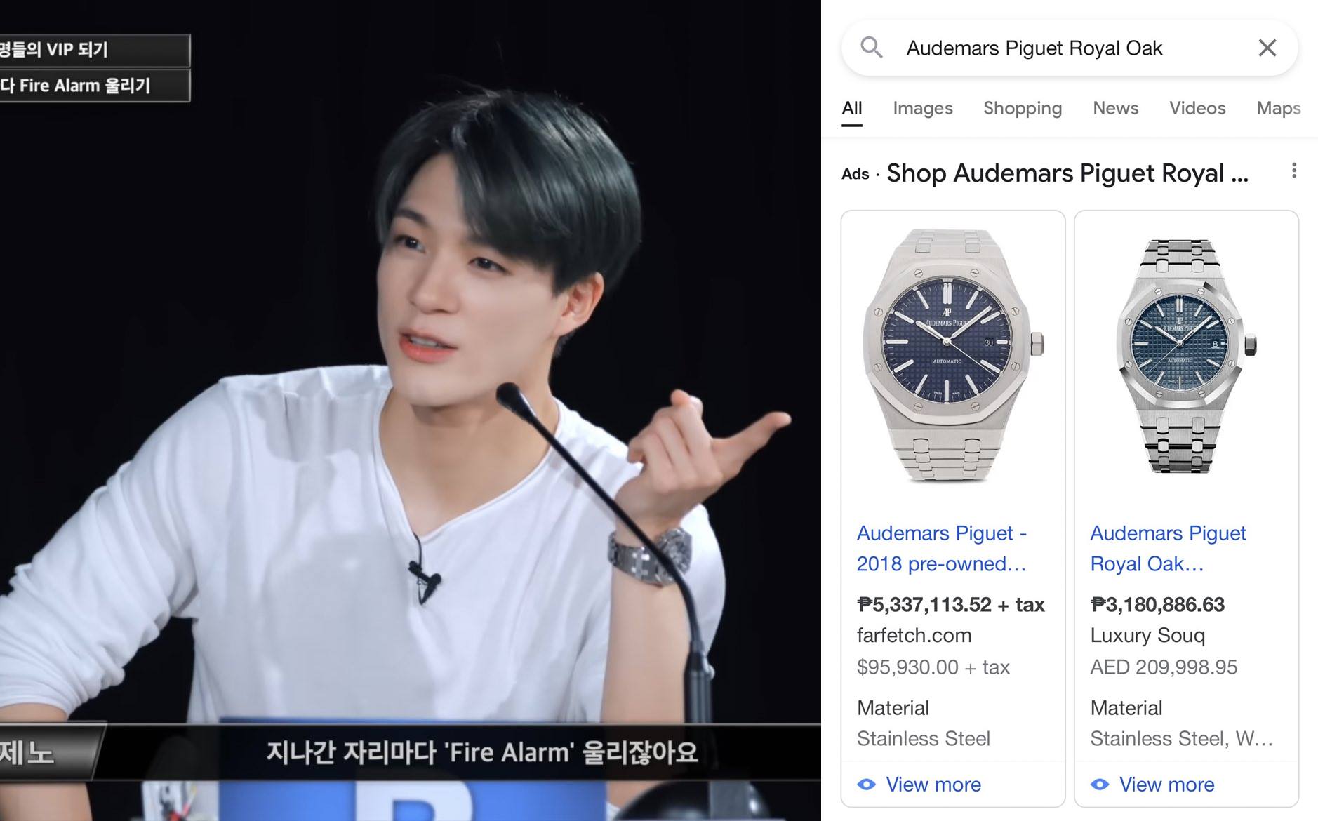 Jeno NCT mengenakan jam seharga miliaran rupiah