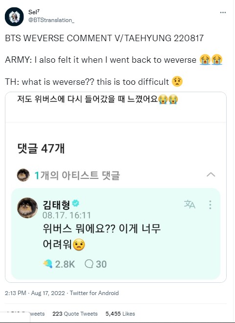 Ungkap Alasan Jarang Nongol di Weverse, V BTS Malah Bikin Fans Ngakak