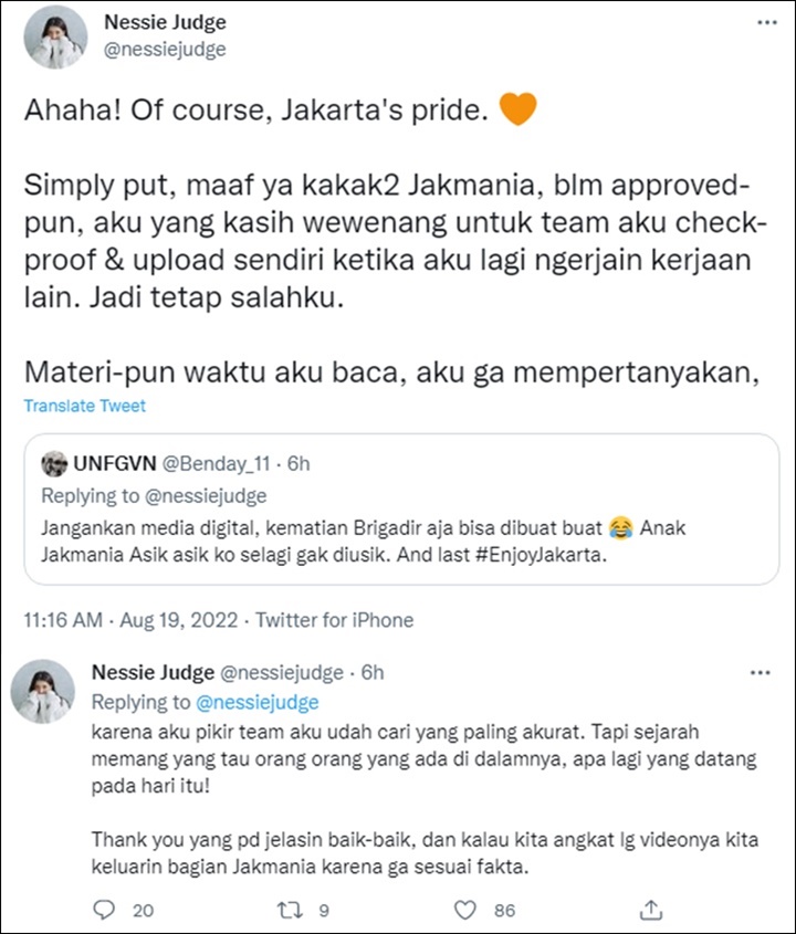 Nessie Judge Santuy Diserbu Fans Persija, Ternyata Penyebabnya Gegara Konten