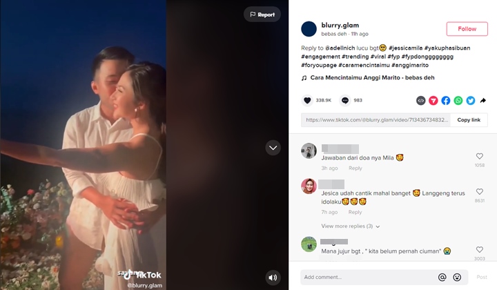 Dilamar, Momen Jessica Mila Malu-malu Saat Perdana Dicium Yakup Hasibuan Disorot
