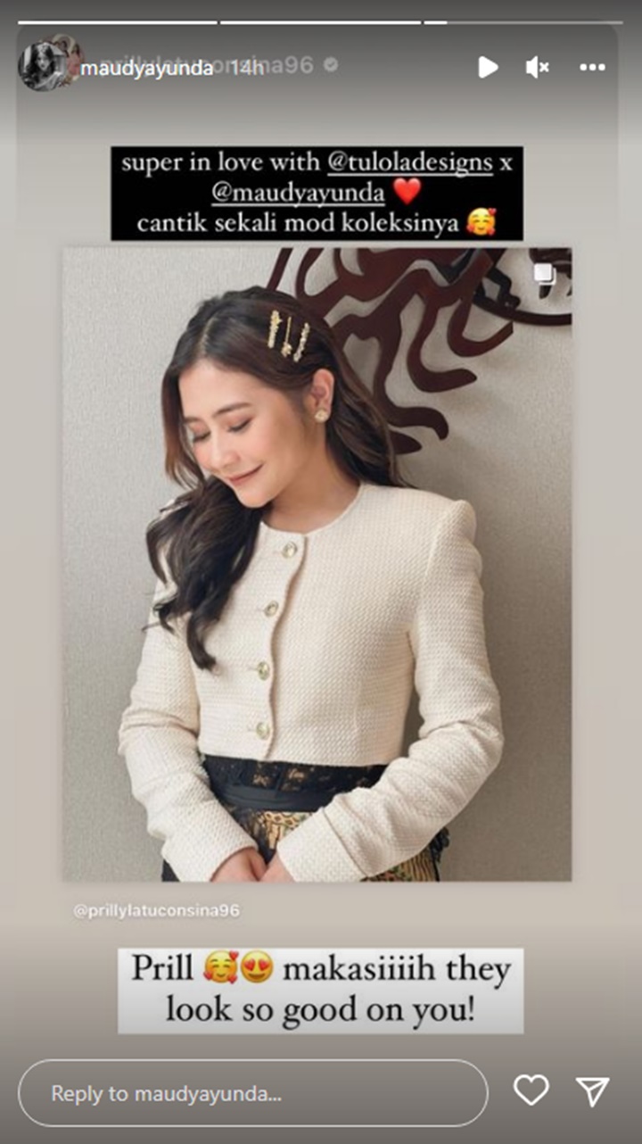 Prilly Latuconsina Pakai Perhiasan Kolaborasi Tulola x Maudy Ayunda, Langsung Dipuji Begini