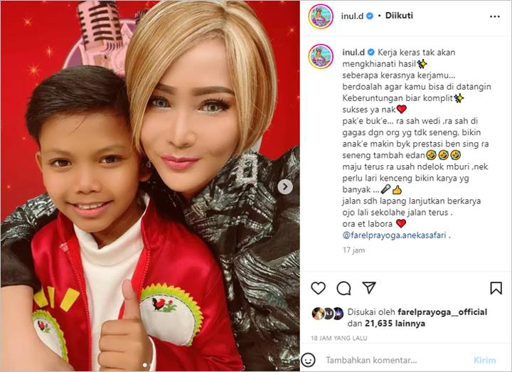 Inul Daratista Pasang Badan untuk Farel Prayoga yang Mulai Punya Haters, Sampaikan Pesan Menohok
