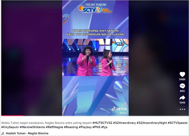 HUT SCTV 32: Kekurangan Nagita Slavina ‘Diroasting’ Disebut Cuma Satu, Malah Sukses Bikin Ngakak