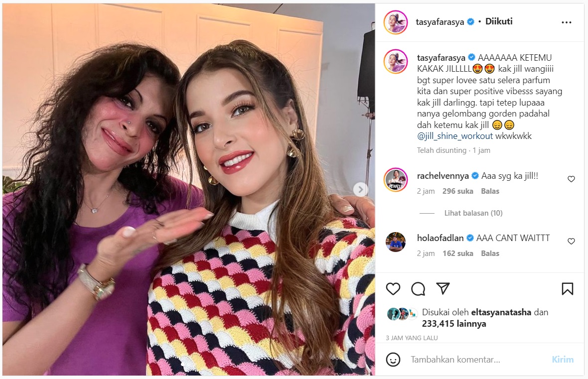 Pajang Foto Bareng, Tasya Farasya Beber Kesan Pertama Saat Bertemu Jill Gorden