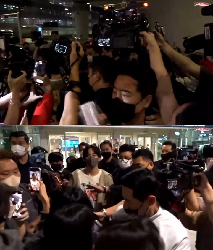 Kedatangan V BTS Disambut Kekacauan di Bandara Korea Selatan