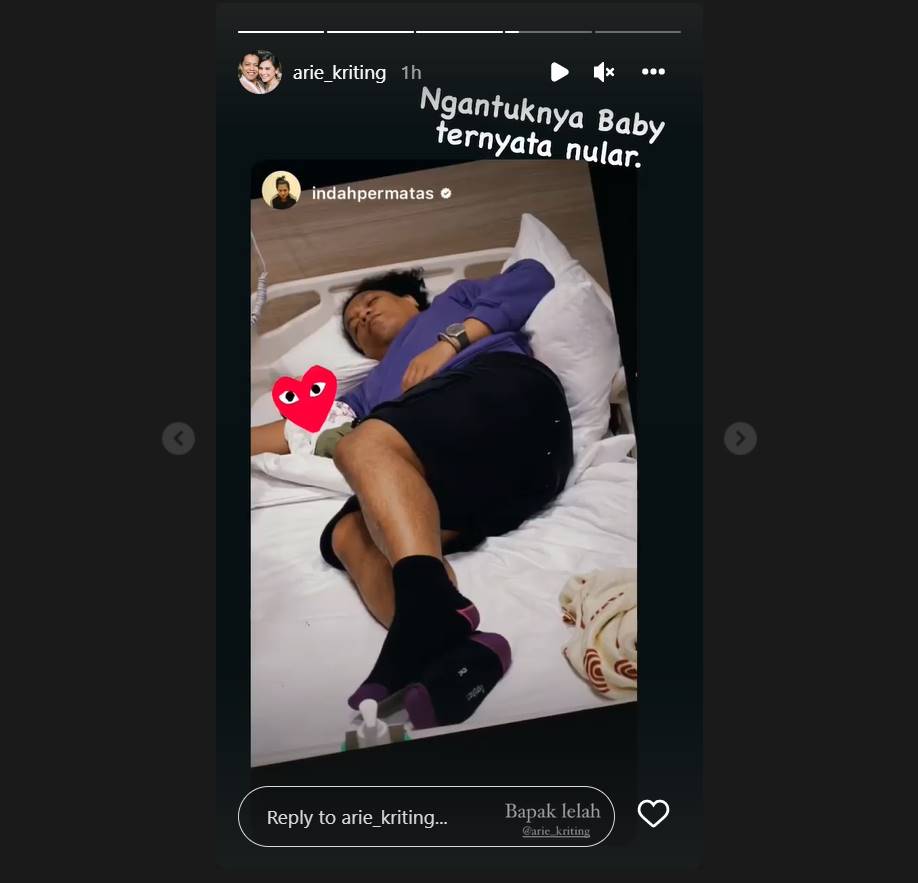 Arie Kriting membalas Instagram Story Indah Permatasari