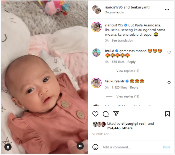 Belum 2 Bulan, Ria Ricis Pamer Momen Baby Moana Respons Dirinya Saat Ajak Bicara Bikin Gemas Maksimal