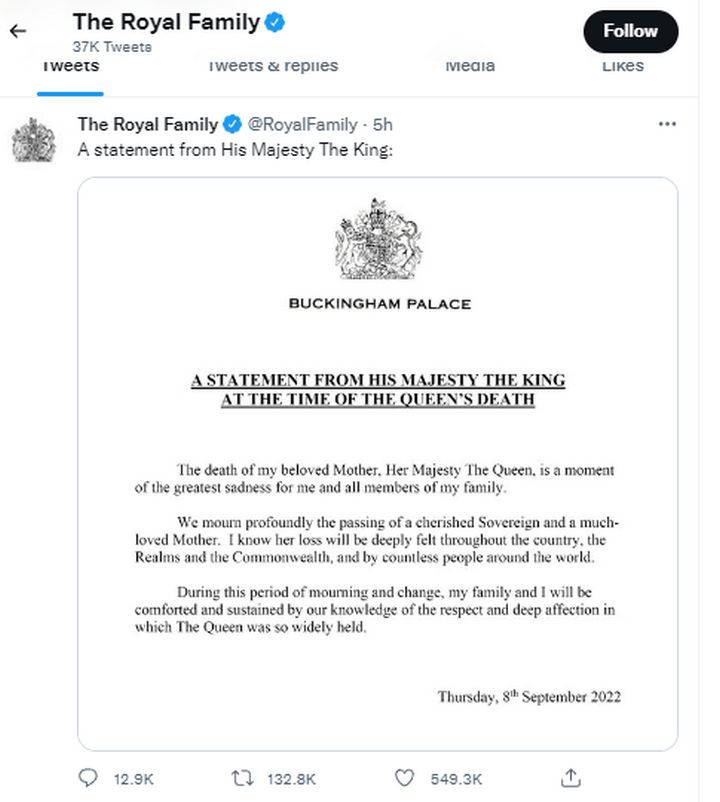 Pernyataan Resmi Raja Charles III