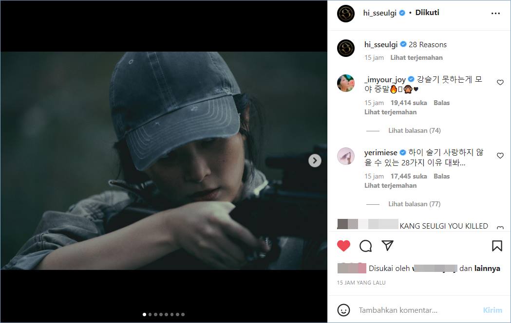 Joy dan Yeri Red Velvet mengomentari teaser debut solo Seulgi