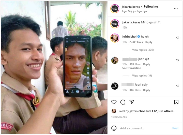 Viral Pelajar Mirip Dirinya, Reaksi Jefri Nichol Tak Terduga