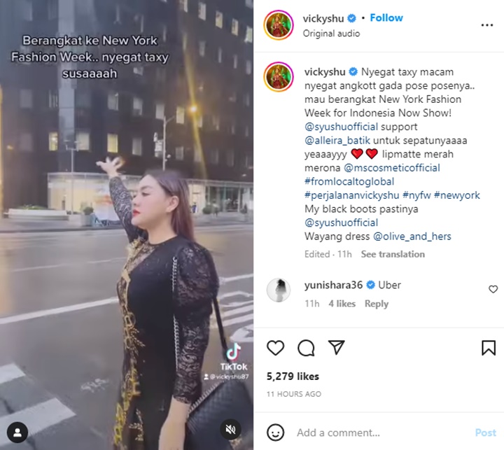 Dandan Cetar, Vicky Shu Malah Kedapatan Nyegat Taksi Untuk Hadiri New York Fashion Week
