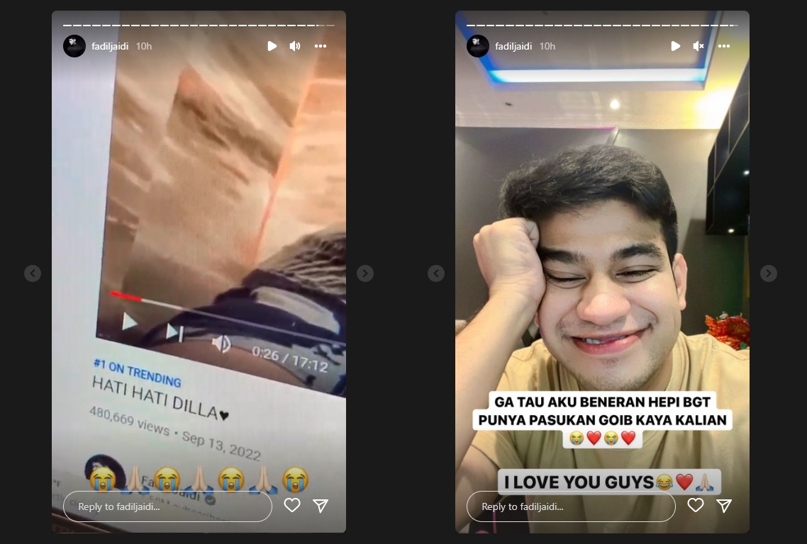 Begini Reaksi Syok Fadil Jaidi Saat Tahu Videonya Trending 1 di YouTube