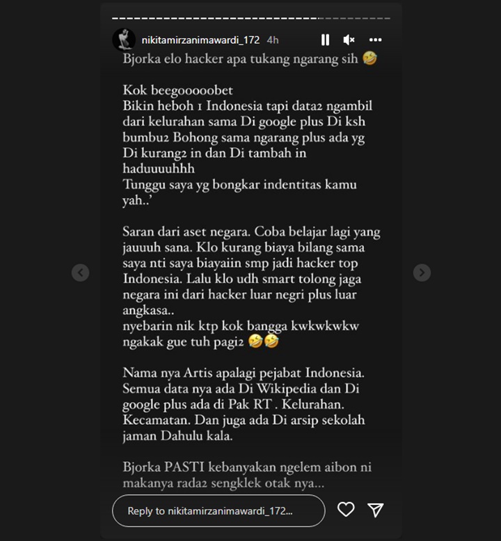 Nikita Mirzani Sentil Hacker Bjorka Tukang Ngarang, Bakal Ungkap Sosok di Baliknya?