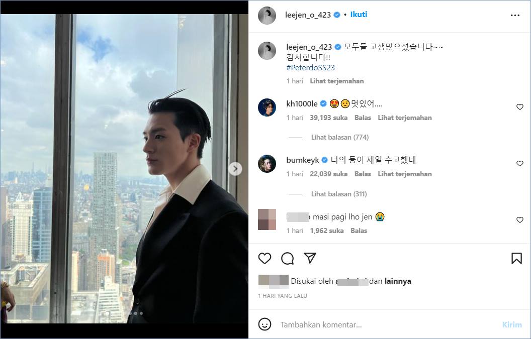 Key SHINee mengomentari unggahan Jeno NCT di potret New York Fahion Week 2022