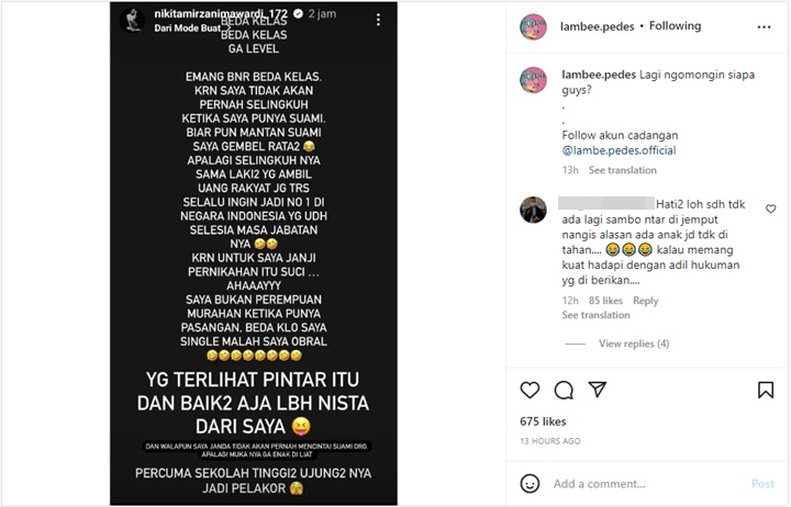 Nikita Mirzani Sindir Wanita Pintar Tapi Jadi Pelakor, Sentil Siapa?