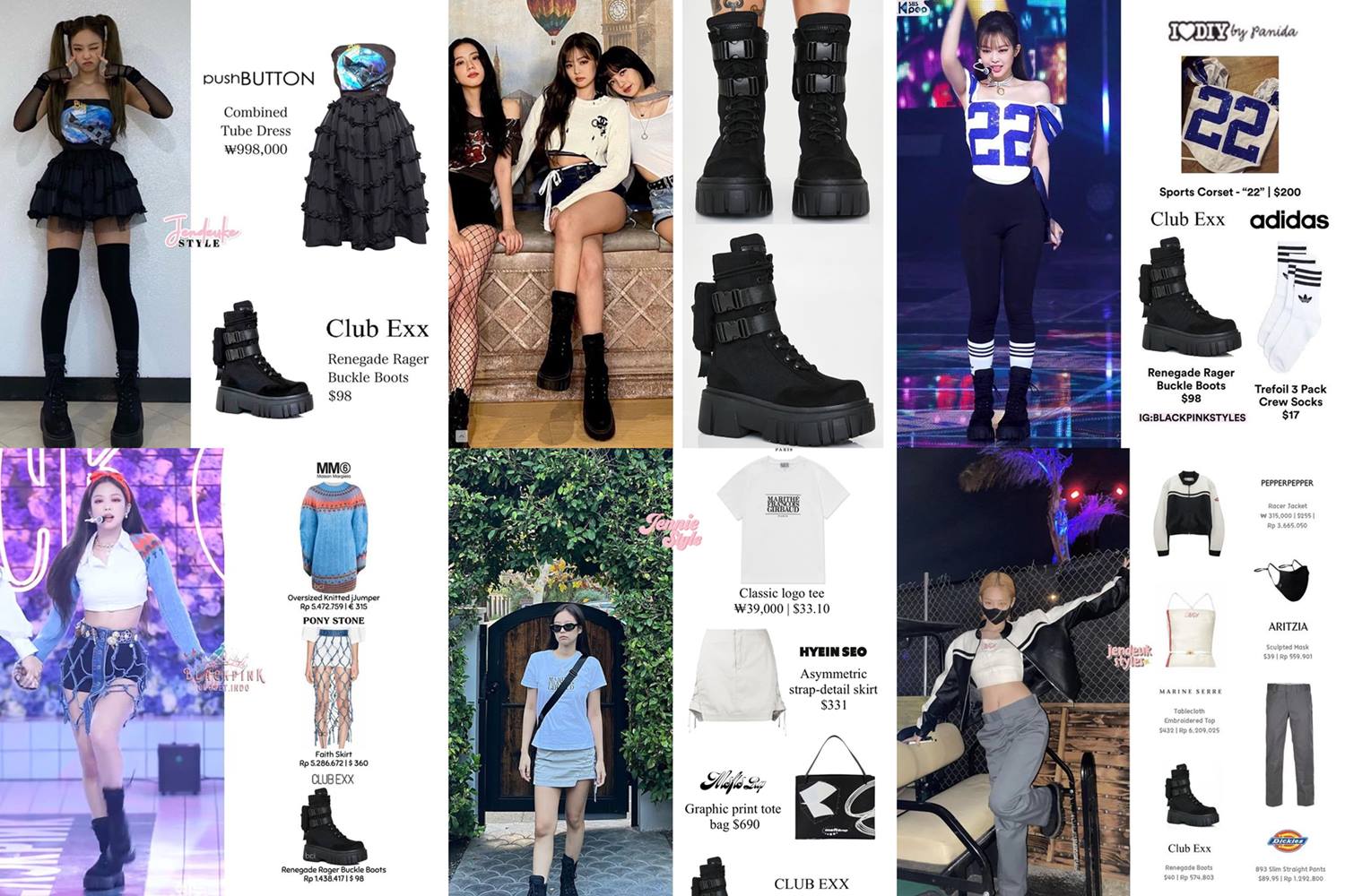 Style Jennie BLACKPINK dengan sepatu boots