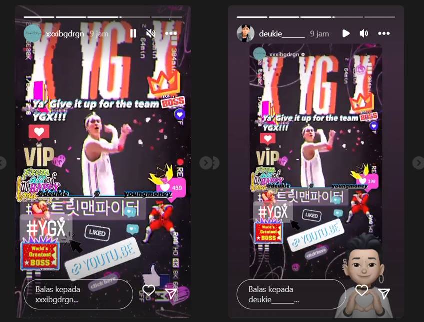 Interaksi G-Dragon BIGBANG dan Deukie YGX